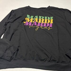 Black Mardi Gras Sweatshirt Ladies
